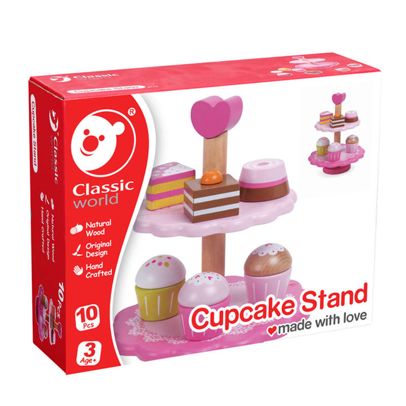 Classic World - Pretend & Play - Cupcake Toy Stand - 10pcs