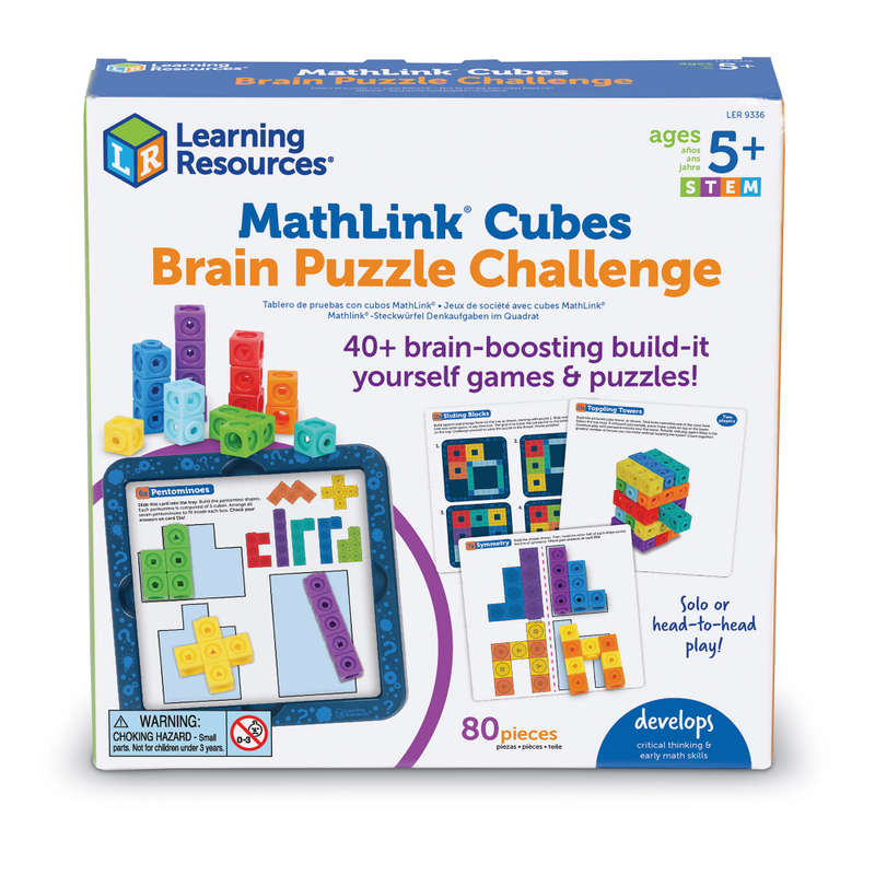 Learning Resources - Mathlink® Cubes Brain Puzzle Challenge - 80 Pieces