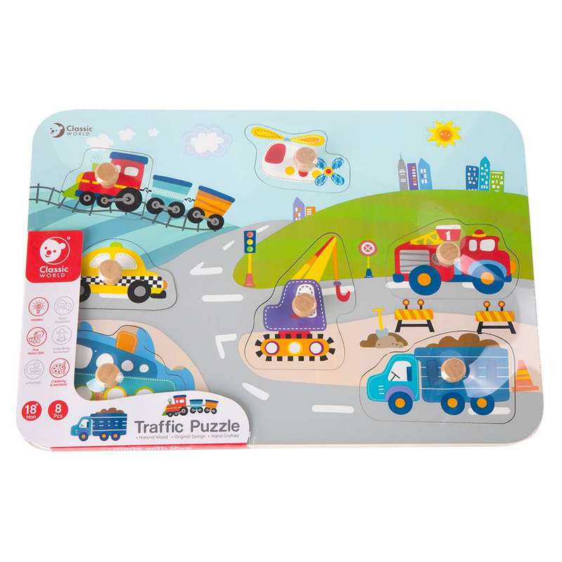 Classic World - Peg Puzzle - Traffic - 7pcs