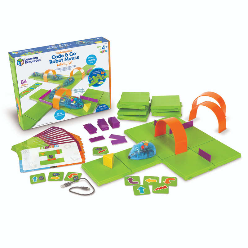 Learning Resources - Code & Go Mouse Activity Set - Rechargeable - 84 Pieces