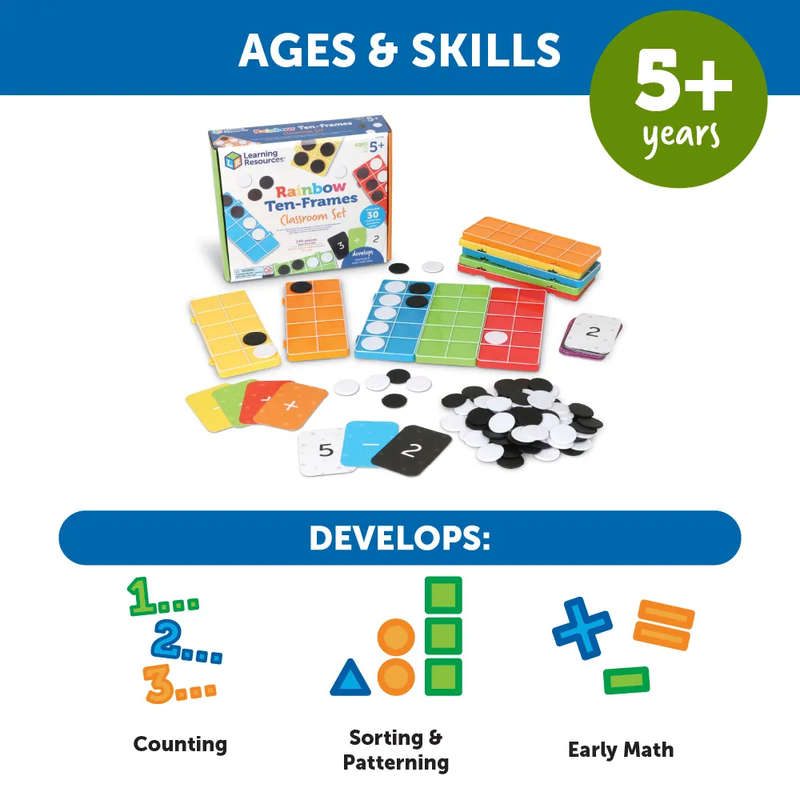 Learning Resources - Rainbow Ten-Frames Classroom Set
