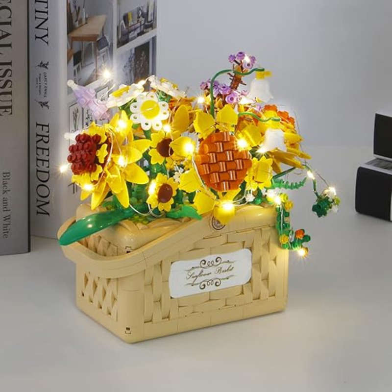 Cogo - Building Block Set - Sunflower Basket - 1295 Pieces
