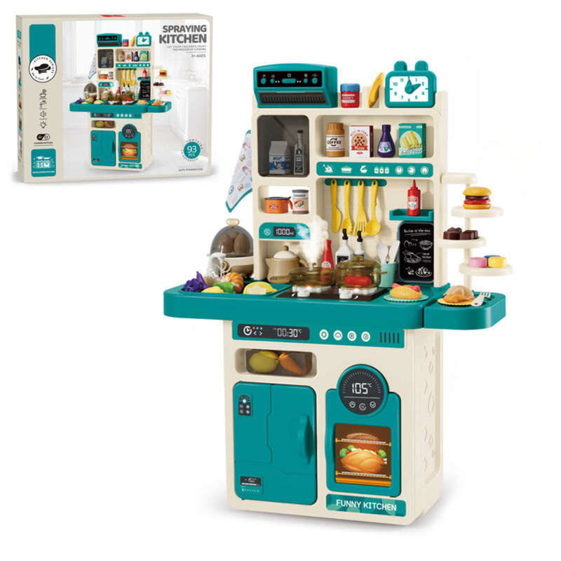Cogo - Pretend & Play Kitchen Set with Light & Sound Effects - Blue - 93 Pieces