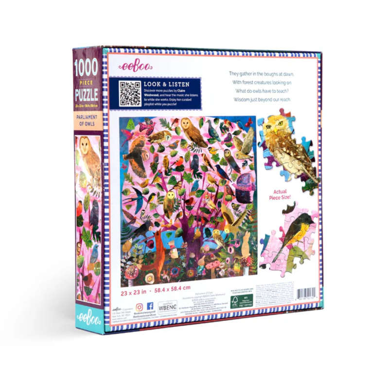 eeBoo - Parliament Of Owls 1000 Piece Square Puzzle