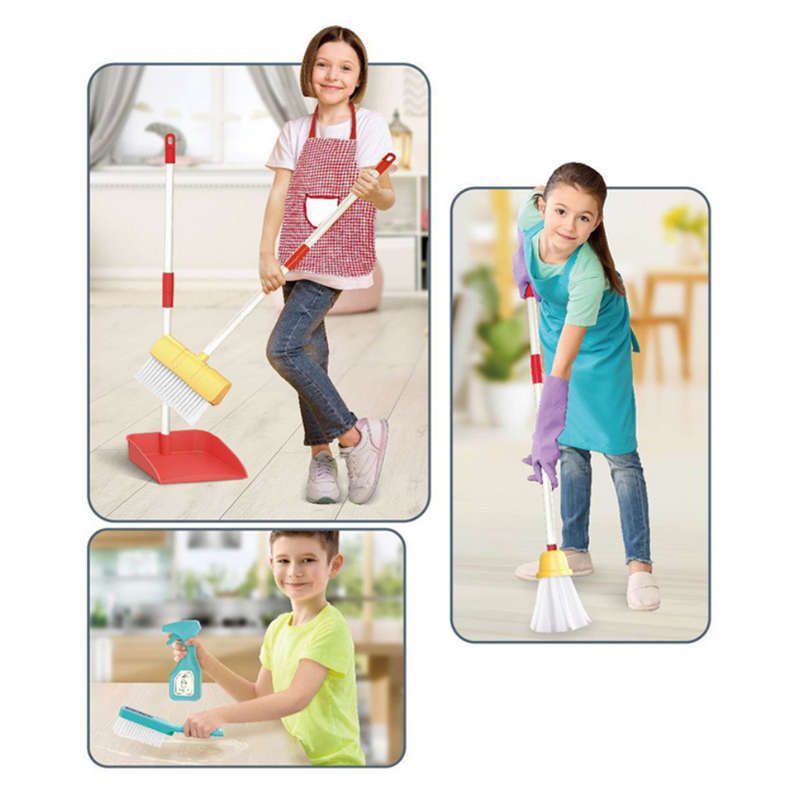 Cogo - Pretend & Play Keeping Tidy Set with Cleaning Tools, Apron & Bucket
