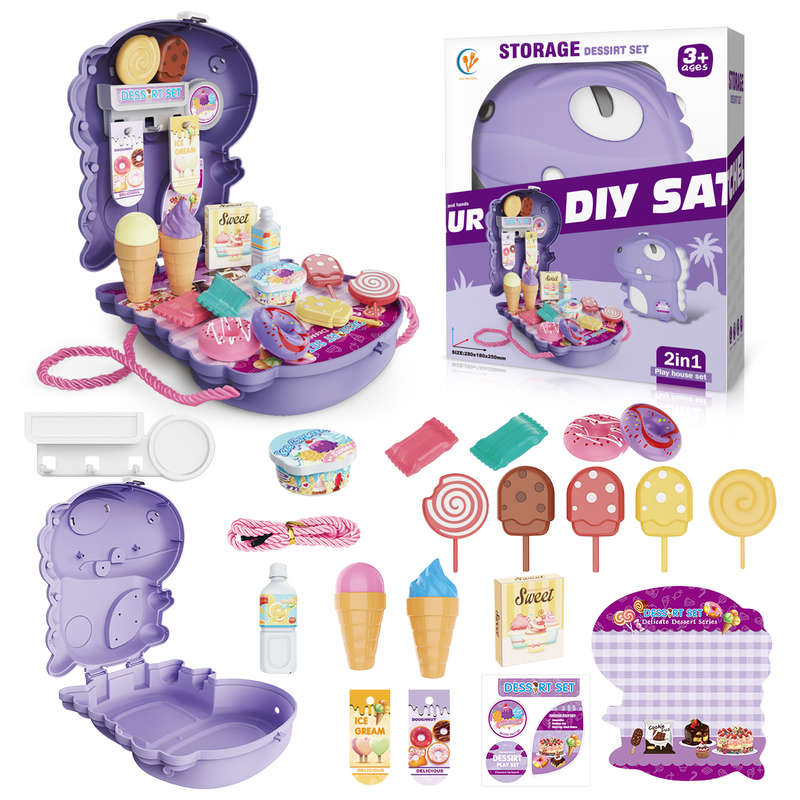 Cogo - Pretend & Play 2-in-1 Dessert Food Set with Dinosaur Satchel - 21 Pieces