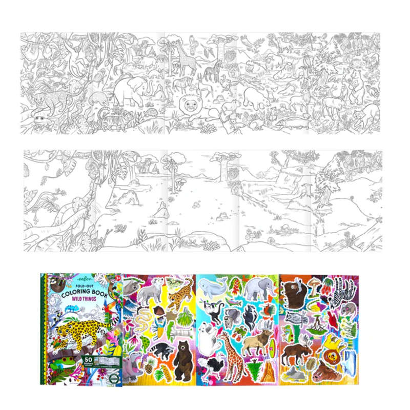 eeBoo - Fold-Out Colouring Book - Wild Things