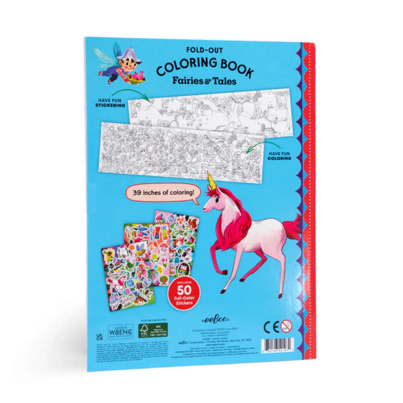 eeBoo - Fold-Out Colouring Book - Fairies And Tales