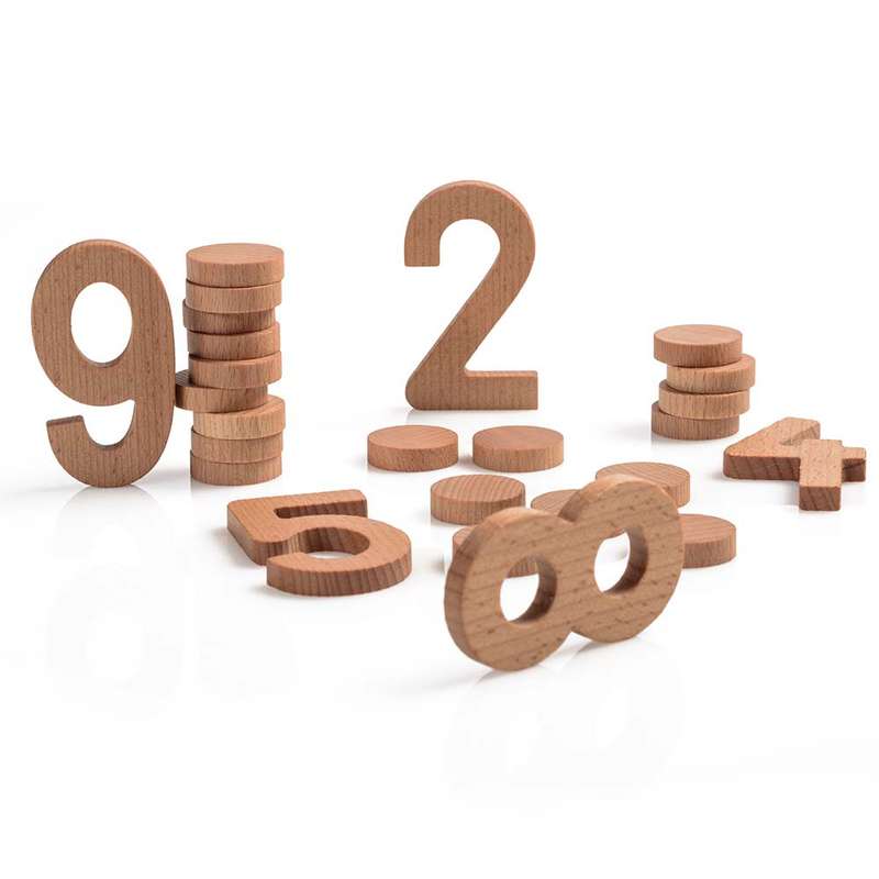 Little Sprouts By Greenbean - Numbers Up To 10 - 12pcs - Natural Beech Wood