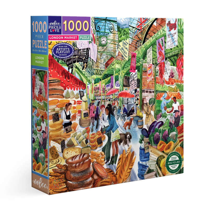 eeBoo - London Market 1000 Piece Square Puzzle