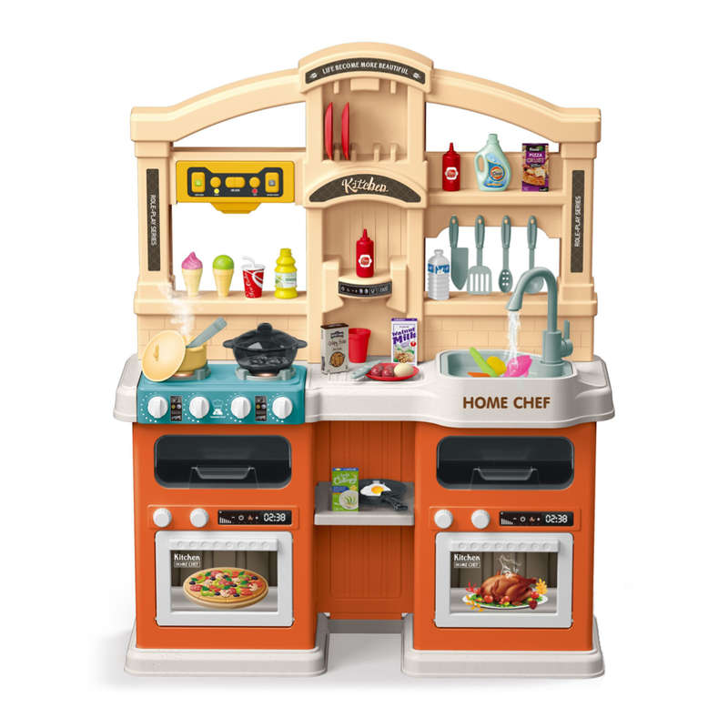 Cogo - Burgundy Pretend & Play Kitchen Set - 77 Pieces