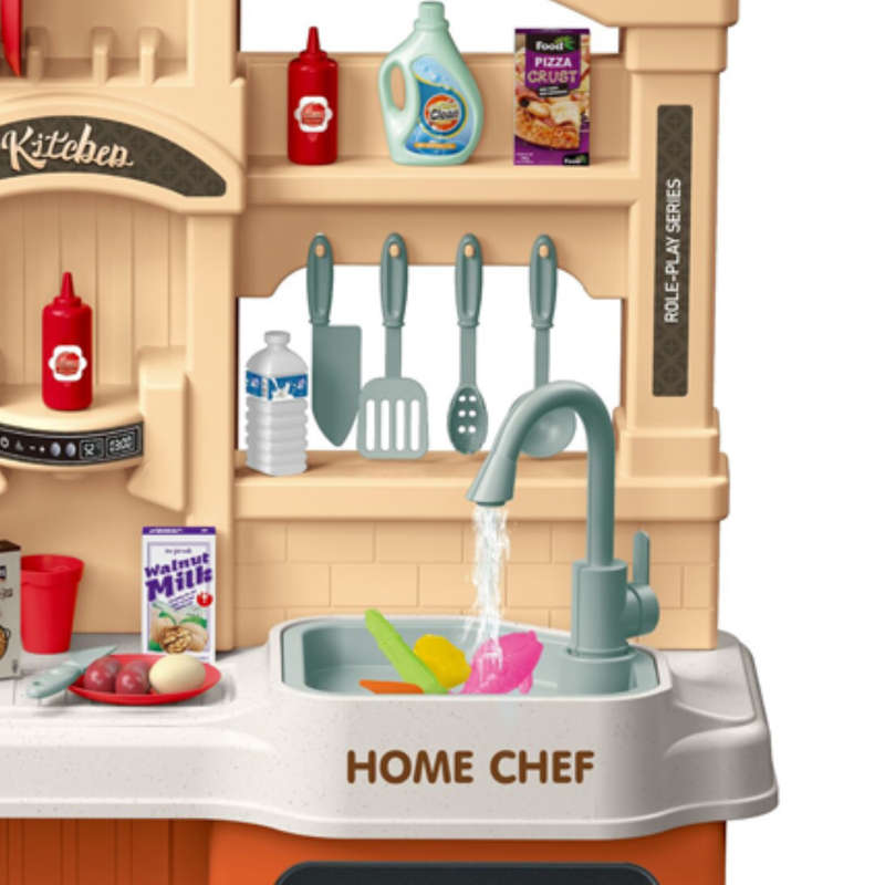 Cogo - Burgundy Pretend & Play Kitchen Set - 77 Pieces