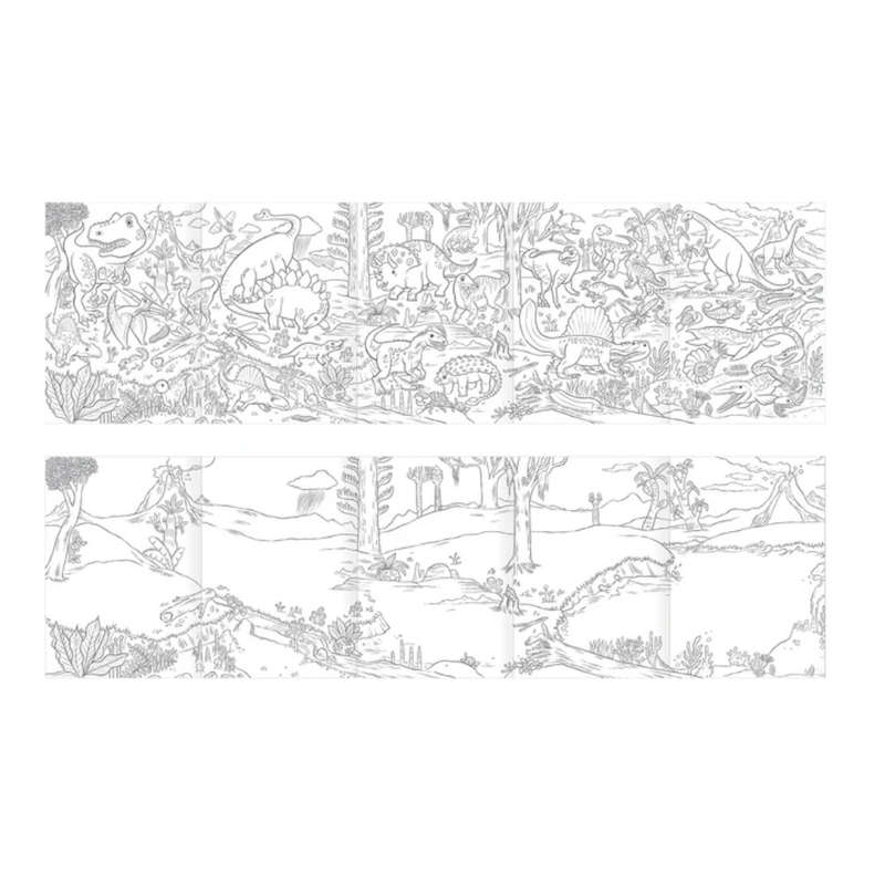 eeBoo - Fold-Out Colouring Book - Dinosaurs Abound
