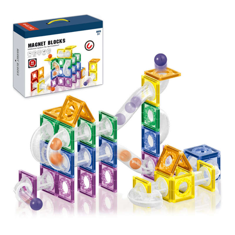 Cogo - Magnetic Tiles with Track Ball - 84 Pieces