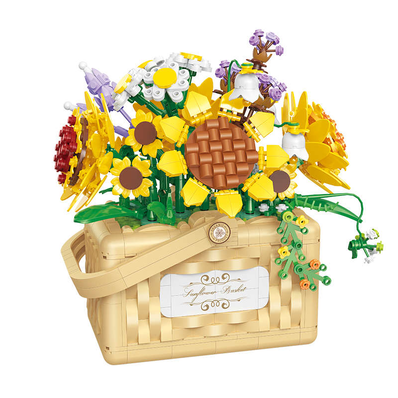 Cogo - Building Block Set - Sunflower Basket - 1295 Pieces