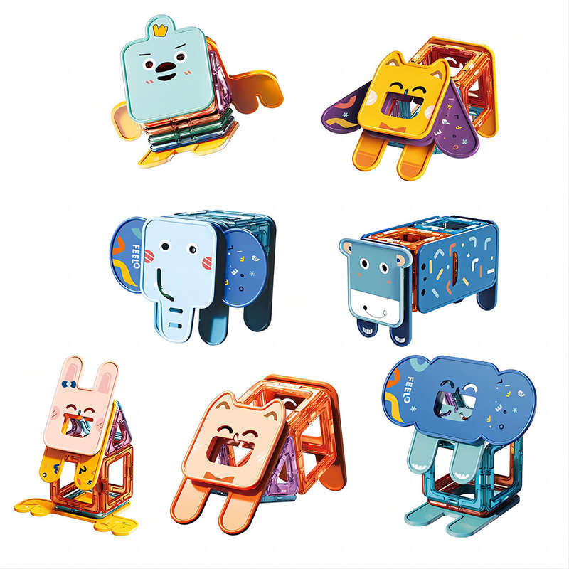 Feelo - Magnetic Tiles Activity Set - Animals - 30 Pieces