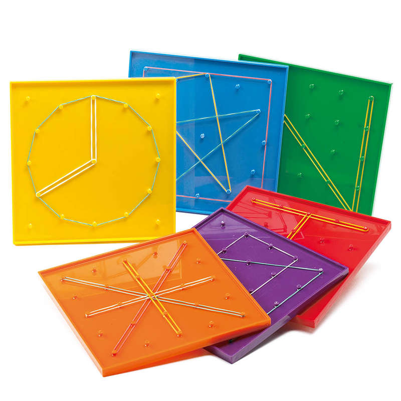 EDX Education - Geoboards - 17.5cm - 5X5 Pin & 12 Pin Circular - 6pcs