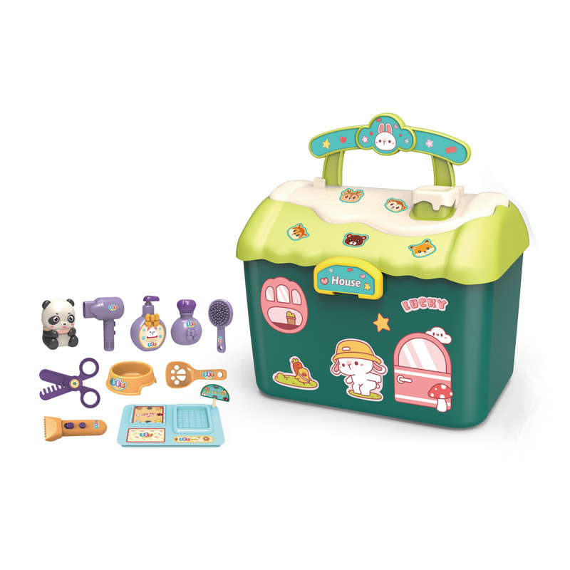 Cogo - Pretend Play Pet Set - 2-in-1 Pet Care Kit with 10 Accessories