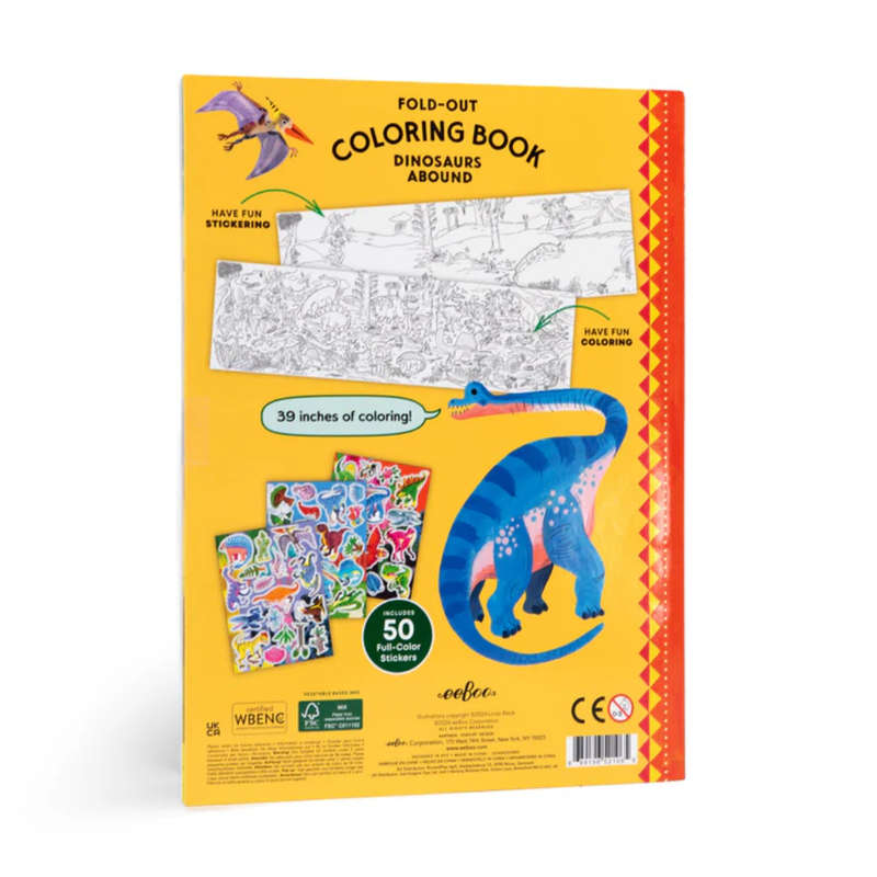 eeBoo - Fold-Out Colouring Book - Dinosaurs Abound