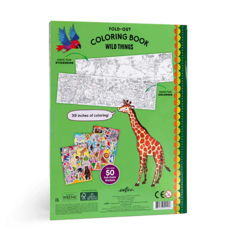 eeBoo - Fold-Out Colouring Book - Wild Things