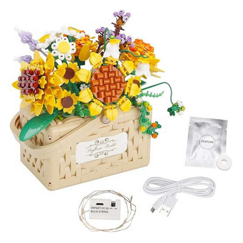 Cogo - Building Block Set - Sunflower Basket - 1295 Pieces