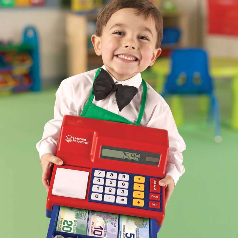 Learning Resources - Pretend & Play® Calculator Cash Register with Euro Currency