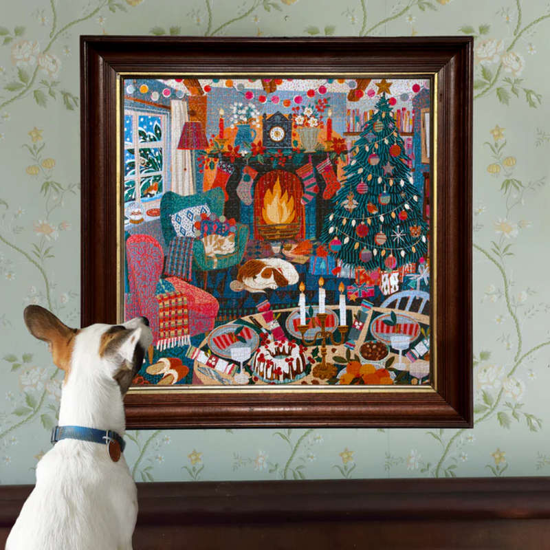 eeBoo - English Cottage Christmas 1000 Piece Square Puzzle