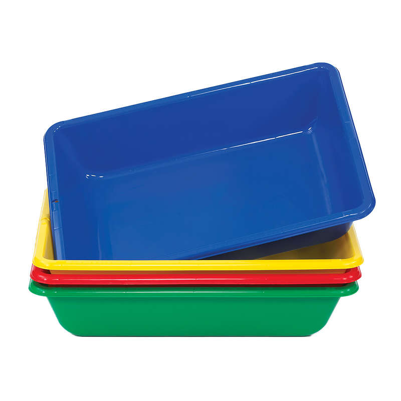 EDX Education - Sand & Water Sensory Trays - 4 Pieces (Blue, Red, Green, Yellow)