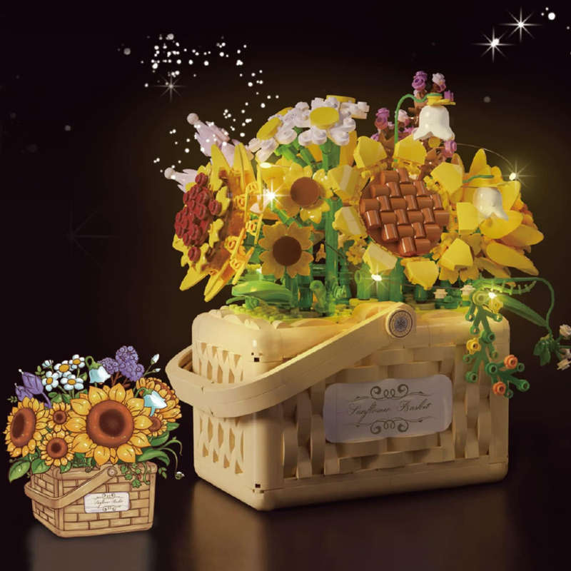 Cogo - Building Block Set - Sunflower Basket - 1295 Pieces