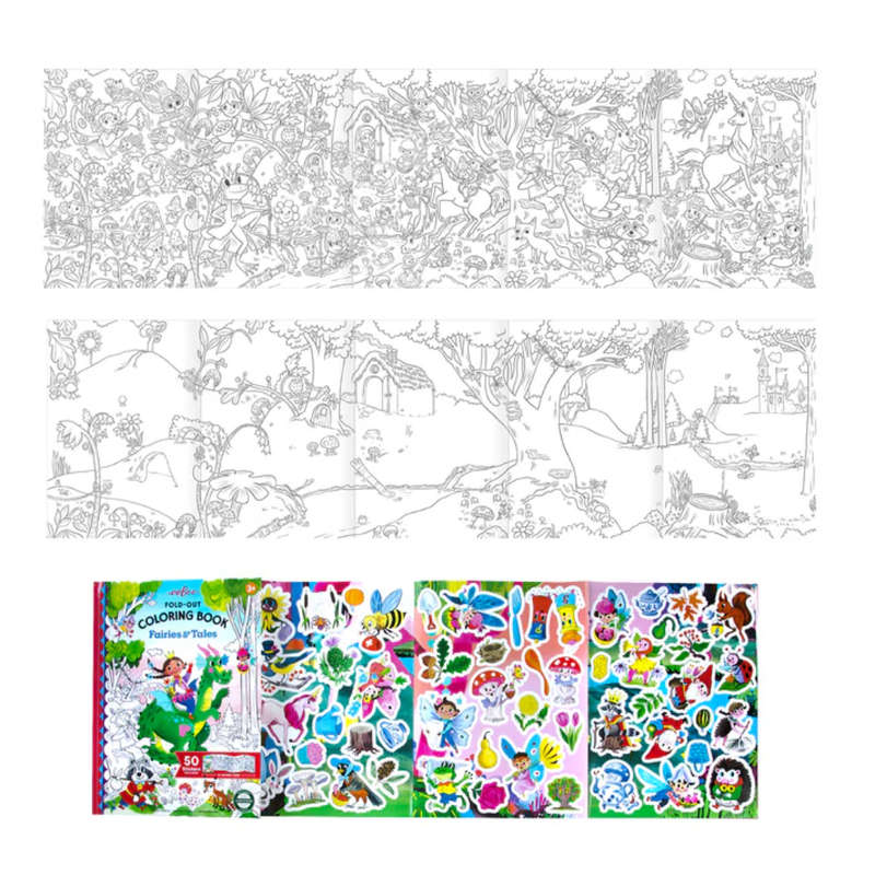 eeBoo - Fold-Out Colouring Book - Fairies And Tales