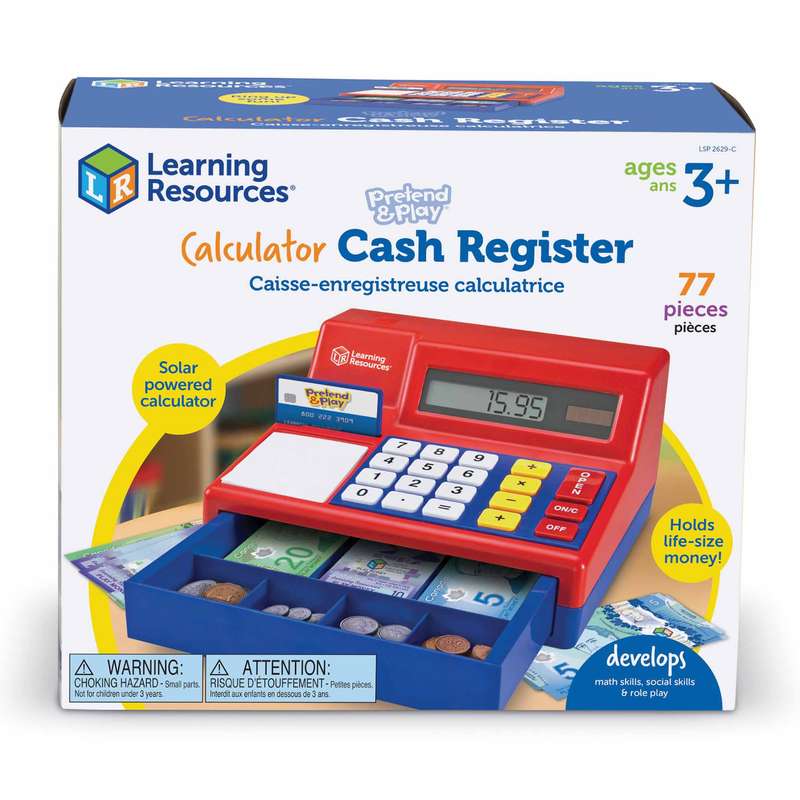 Learning Resources - Pretend & Play® Calculator Cash Register with Euro Currency