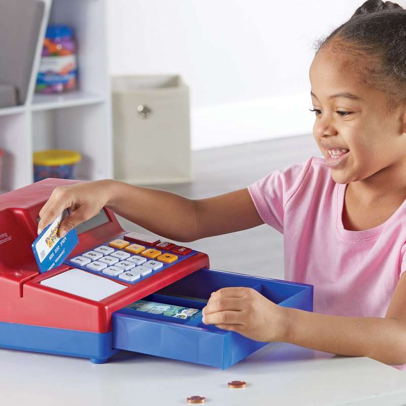 Learning Resources - Pretend & Play® Calculator Cash Register with Euro Currency