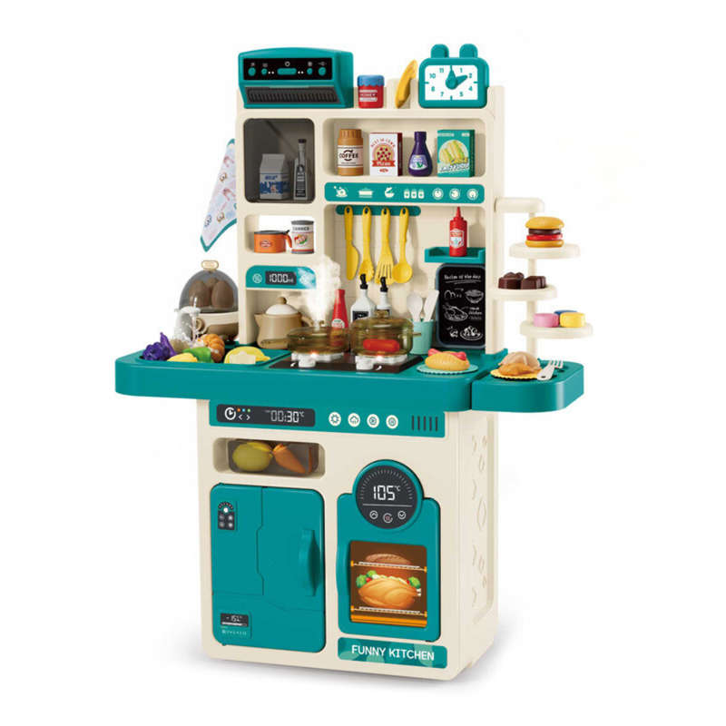 Cogo - Pretend & Play Kitchen Set with Light & Sound Effects - Blue - 93 Pieces