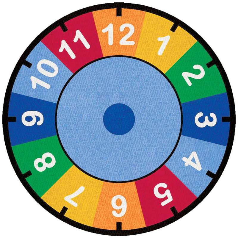 Learning Carpets - Clock - Round - 200 cm