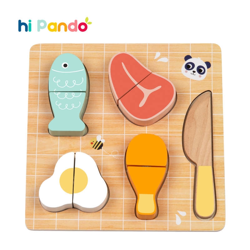 hi Pando - Wooden Cutting Food - Protein - 10pcs