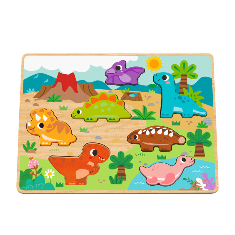 hi Pando - Chunky Wooden Puzzle - Dinosaur - 8pcs