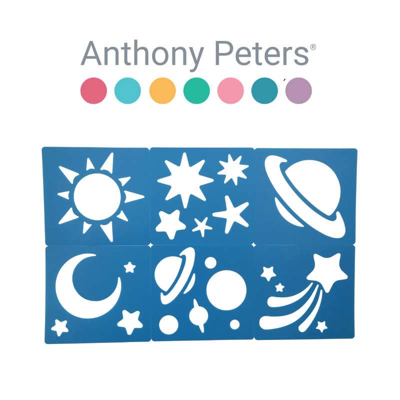 Anthony Peters - Stars & Planets Stencil Set - 6 Pieces