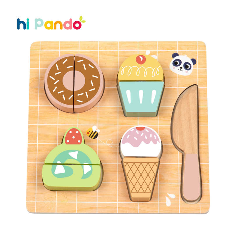hi Pando - Wooden Cutting Food - Dessert - 10pcs