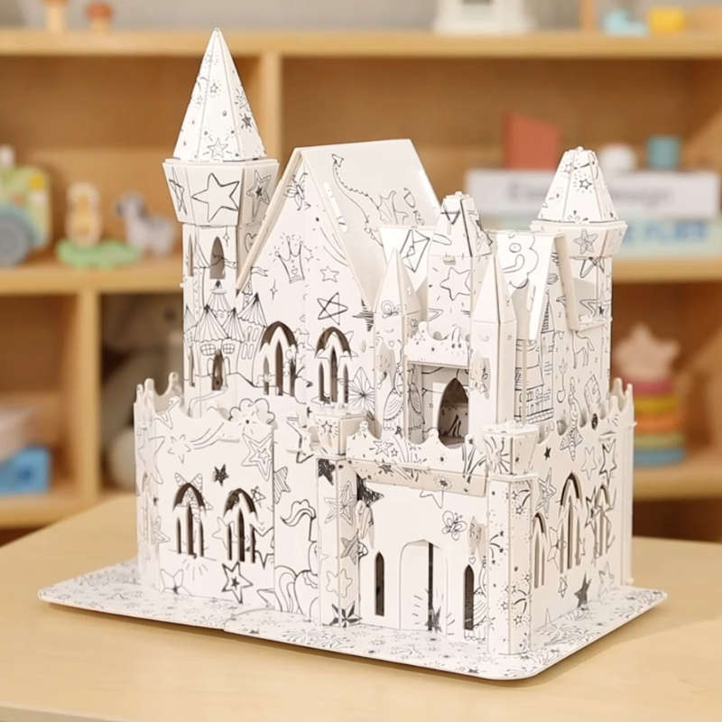 TookyToy - 3D Colouring Puzzle Book - Castles - 62 Pieces