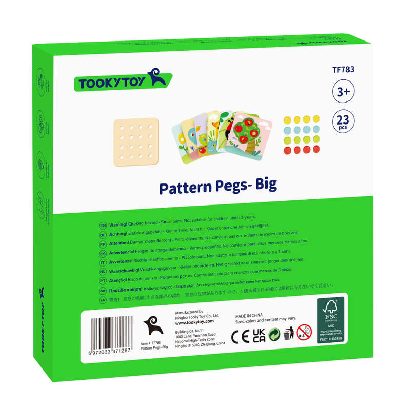 Tooky Toy - Pattern Pegs - Peg Board Activity Set - Big