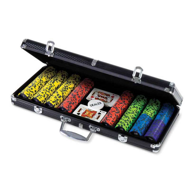 Ambassador - ProPoker Poker Carbon Fibre Chips In Aluminum Case - 400pcs 11.5g