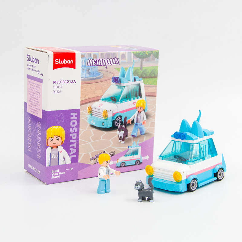 Sluban - Metropolis Pull Back - Pet Pickup Car - 103pcs
