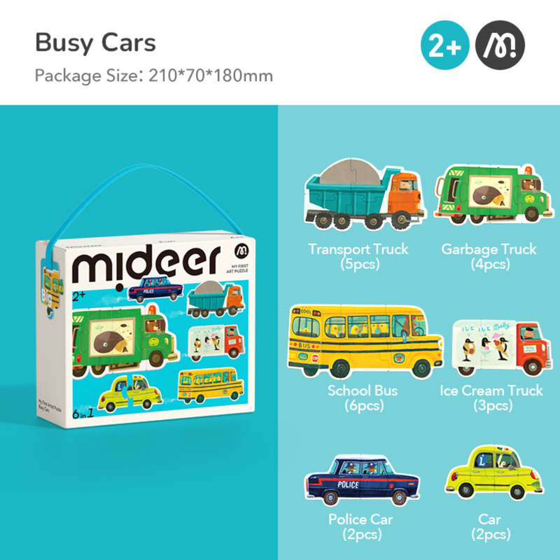 Mideer - My First Artist Puzzle - Busy Cars