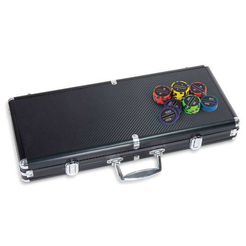 Ambassador - ProPoker Poker Carbon Fibre Chips In Aluminum Case - 400pcs 11.5g