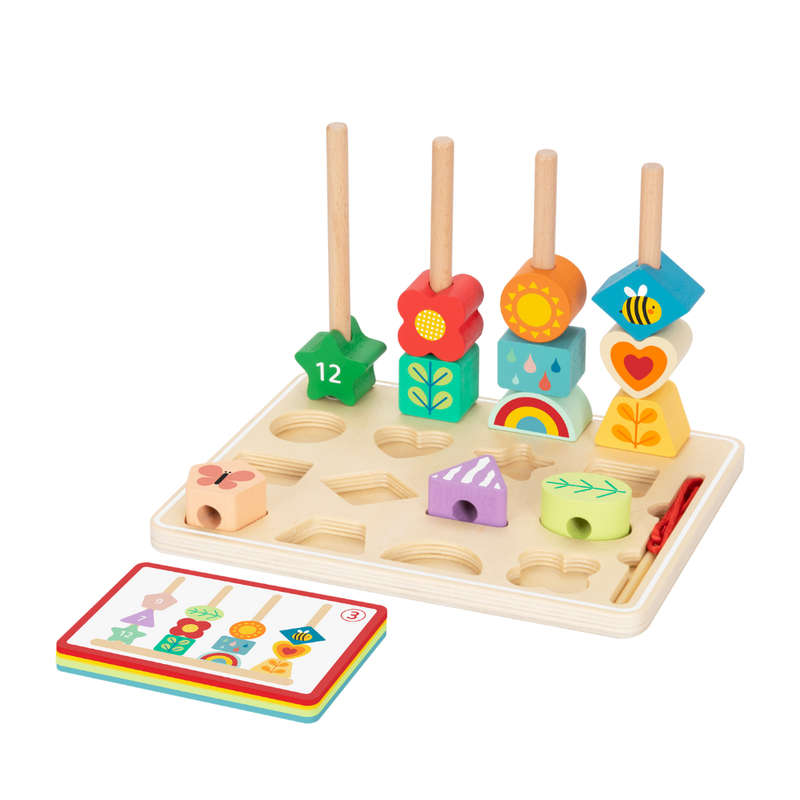 hi Pando - Wooden Sequencing Bead Game - 30pcs