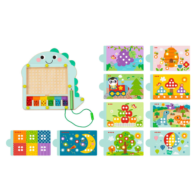 hi Pando - Magnetic Pegboard Maze with Activity Cards - 12pcs
