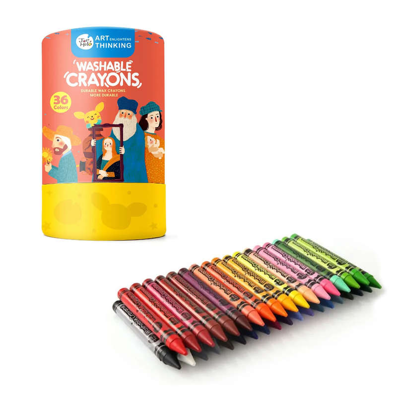 Jar Meló - Wax Crayons Washable - 36 Colours