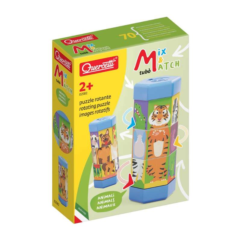 Quercetti - Mix & Match Animals Rotating Puzzle
