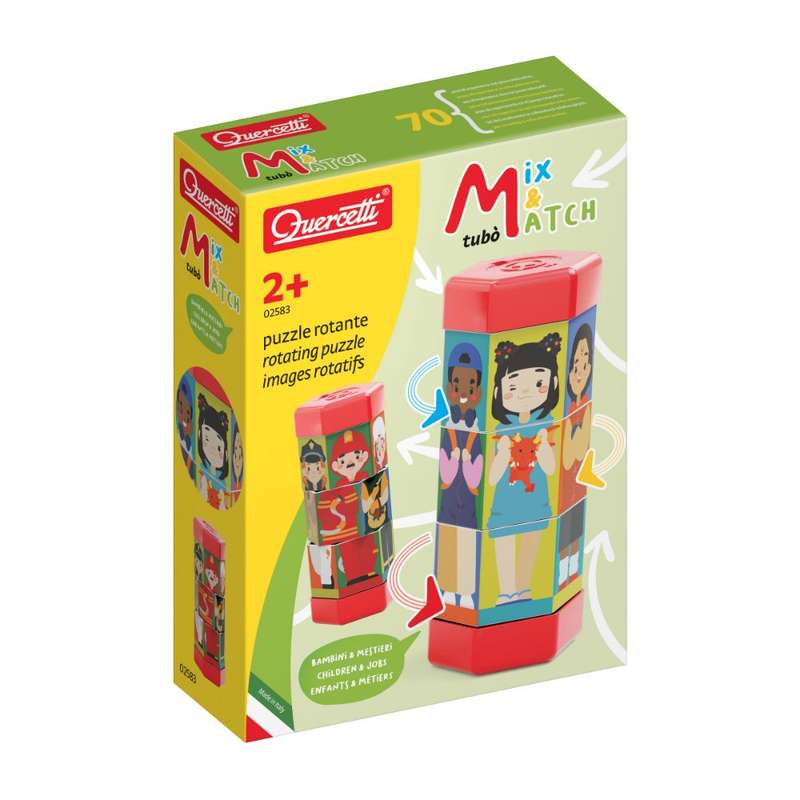 Quercetti - Mix & Match Children & Jobs Rotating Puzzle