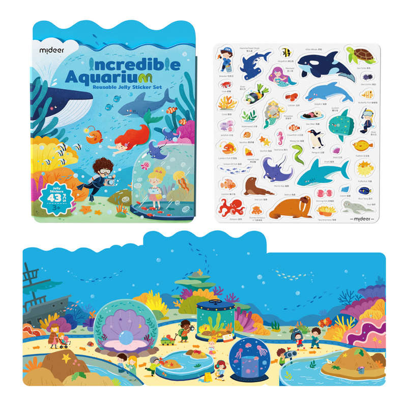 Mideer - Reusable Jelly Sticker Set - Incredible Aquarium